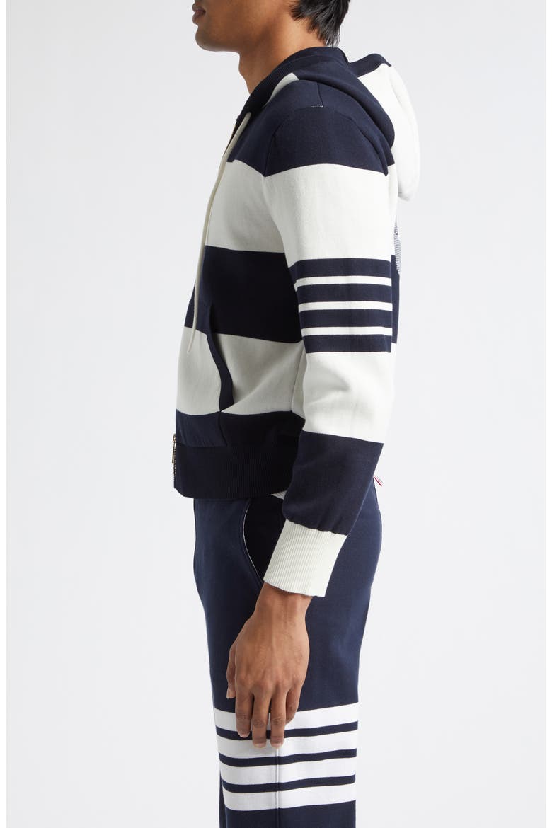 Hector Rugby Stripe Jacquard Zip Hoodie, Alternate, color, NAVY