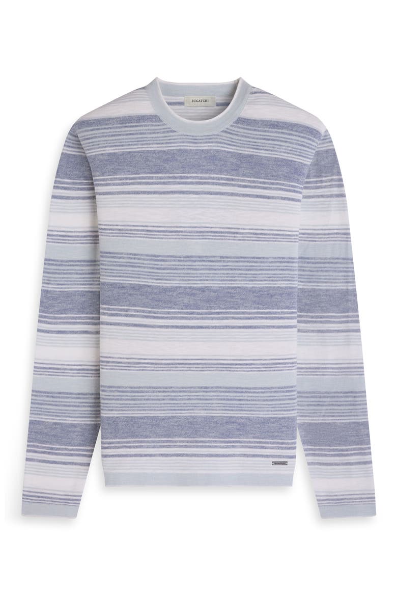 Stripe Cotton Crewneck Sweater, Alternate, color, COBALT