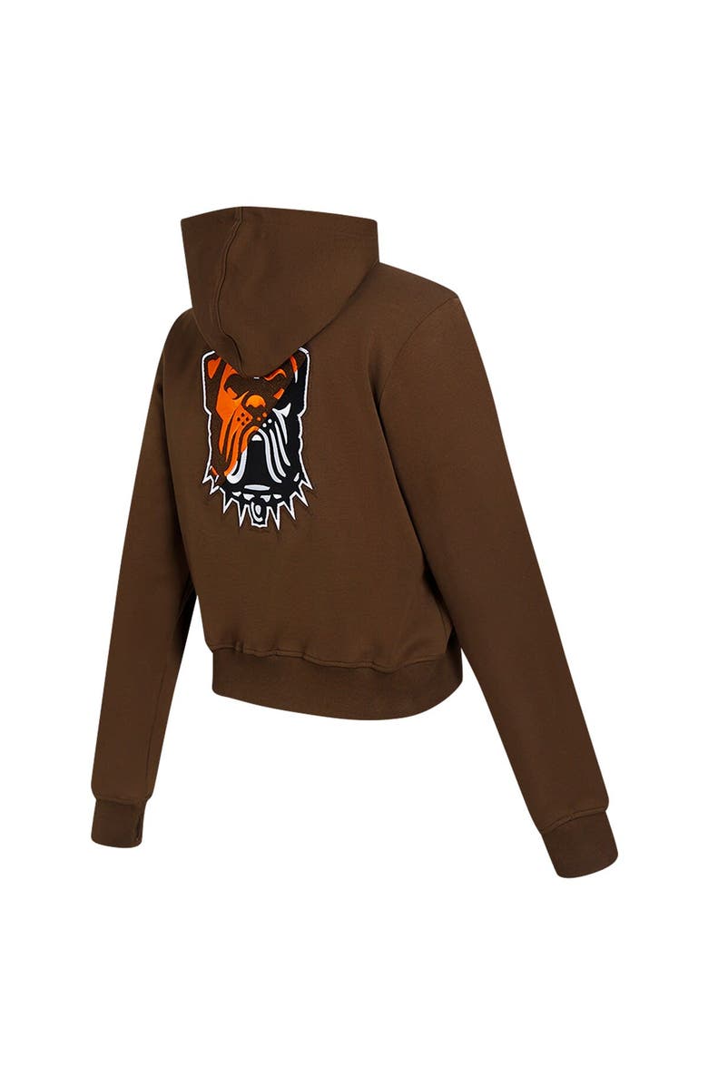PRO STANDARD Women's Pro Standard Brown Cleveland Browns Split Logo Full-Zip Hoodie, Alternate, color, 