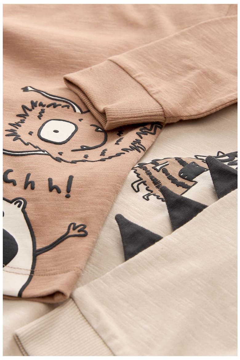 Kids' Assorted 4-Pack Monster Long Sleeve Graphic T-Shirt, Joggers & Leggings Set, Alternate, color, BROWN