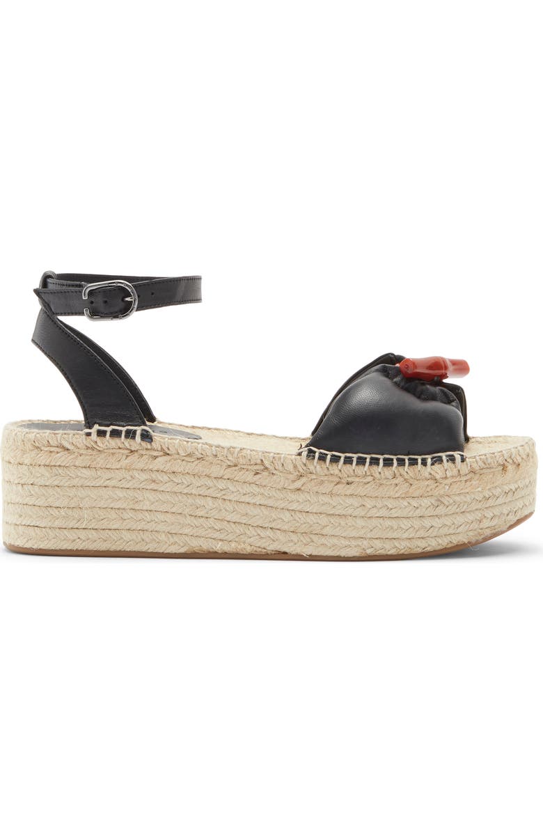 Longchamp Platform Espadrille Sandal, Alternate, color, Black