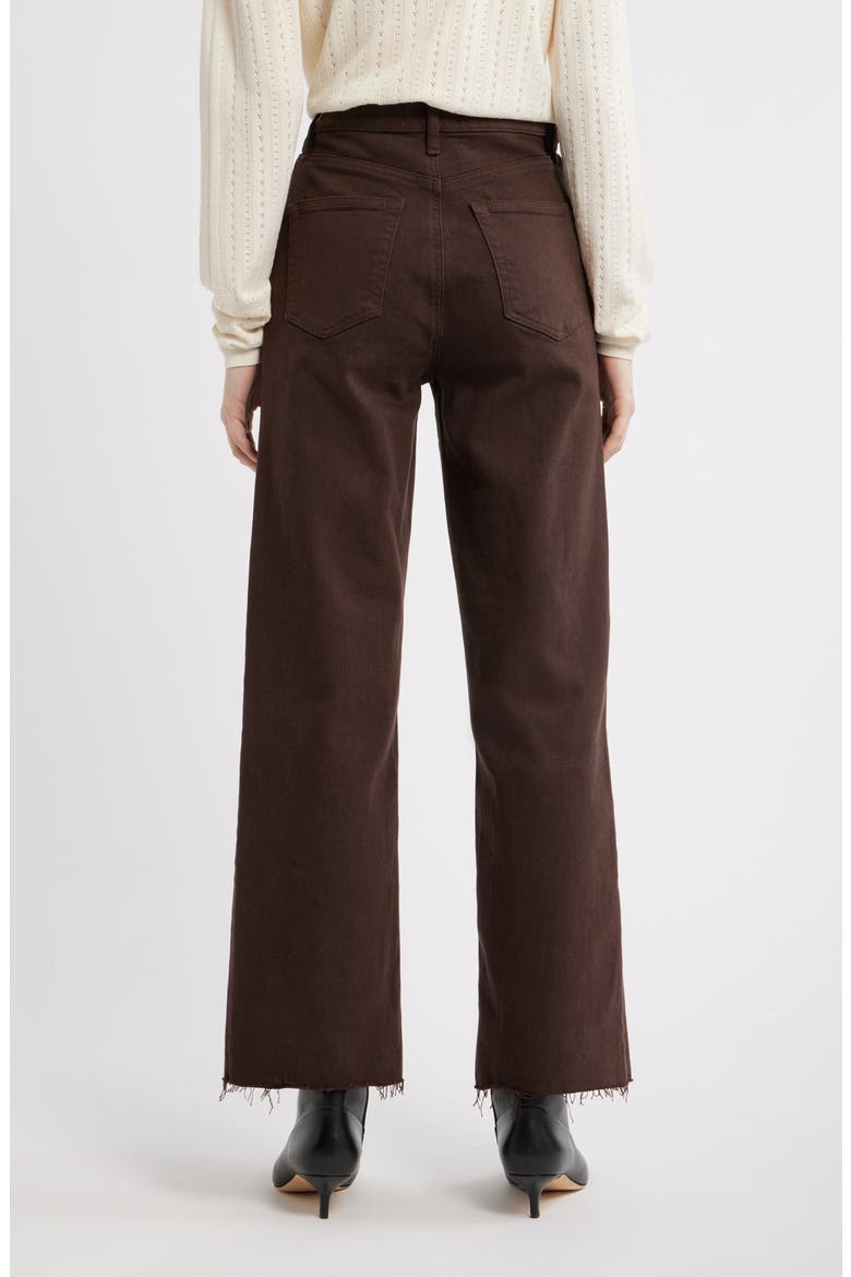The Anchor High Waist Raw Hem Wide Leg Jeans, Alternate, color, CHOCOLATE BROWN