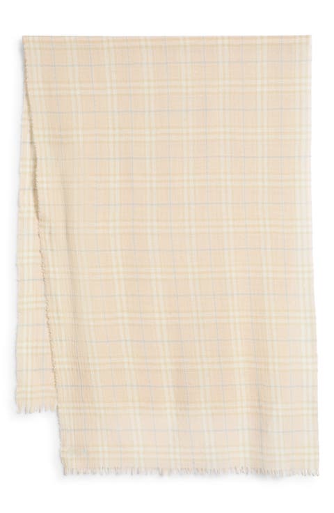 Sequin Check Wool & Silk Blend Scarf