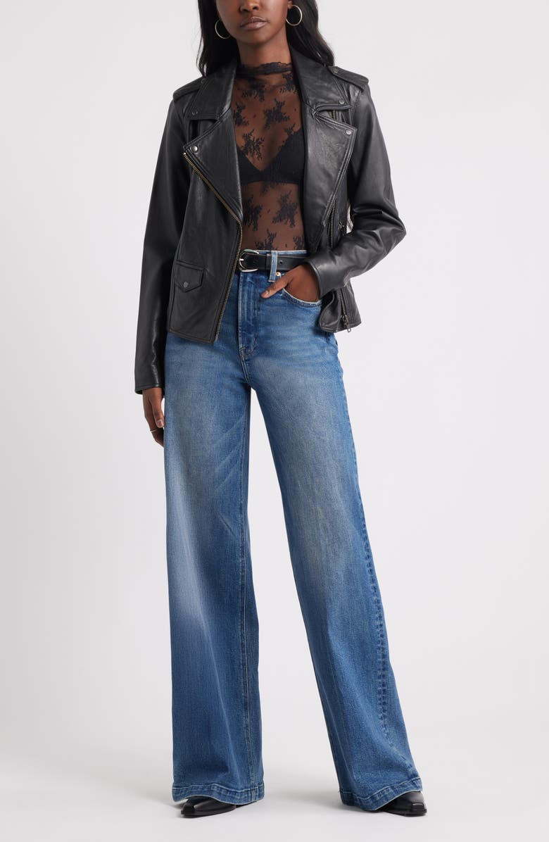 Treasure & Bond Sheer Lace Top, Alternate, color, Black