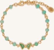 Karma and Luck Free Spirit Amazonite Butterfly Gold Bracelet