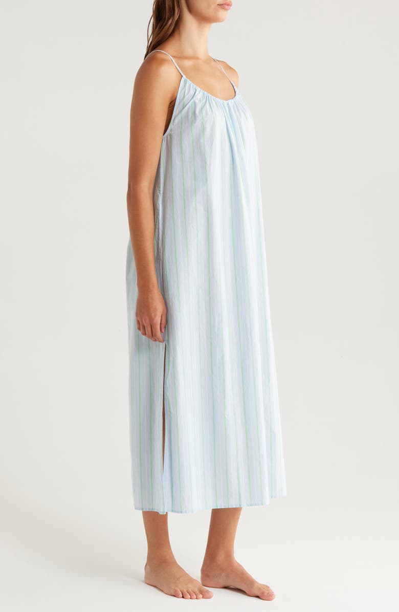 Lunya Airy Cotton Nightgown, Alternate, color, Azure Stripe