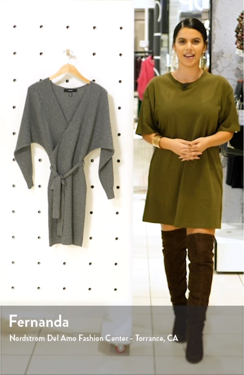 Tie Waist Long Sleeve Sweater Dress, sales video thumbnail