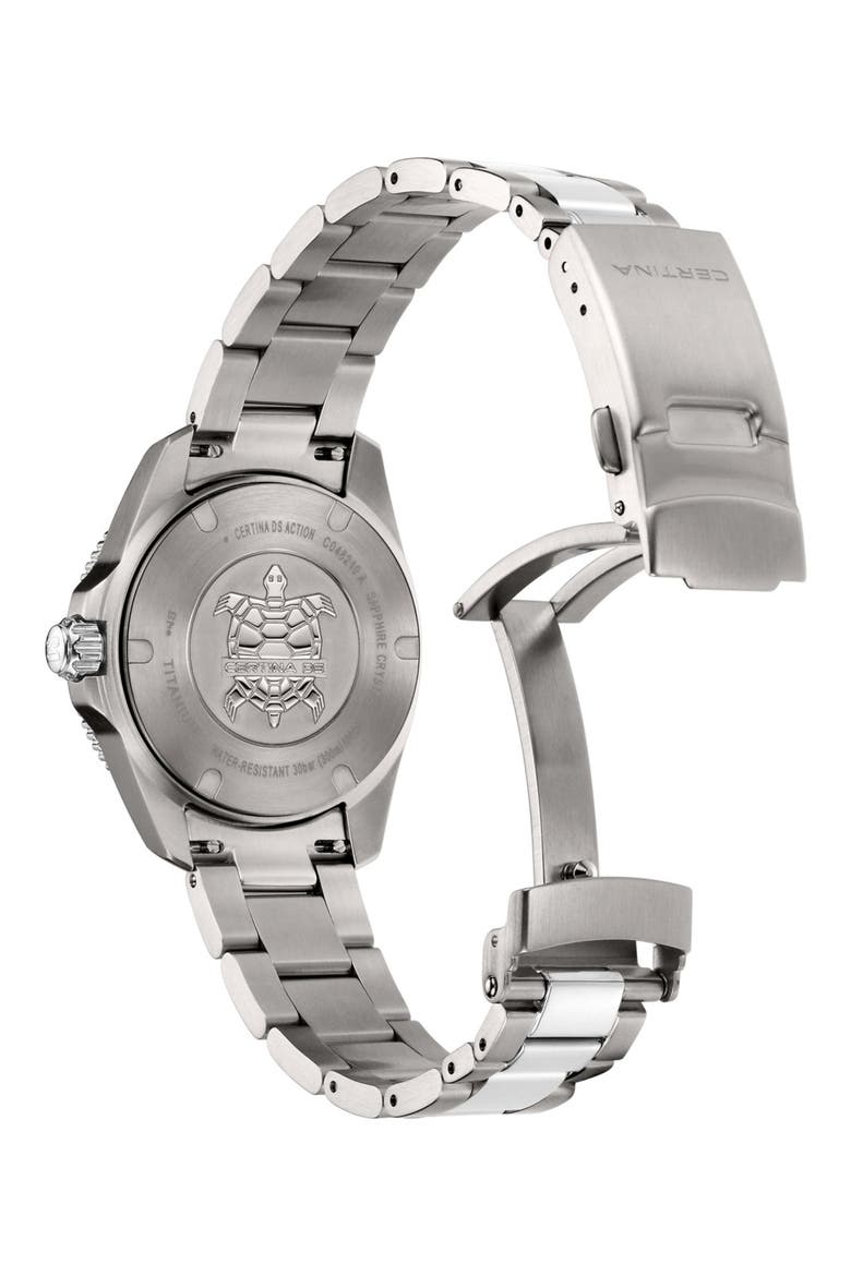 Bracelet Watch, 34.5mm, Alternate, color, TITANIUM / LIGHT BLUE MOP