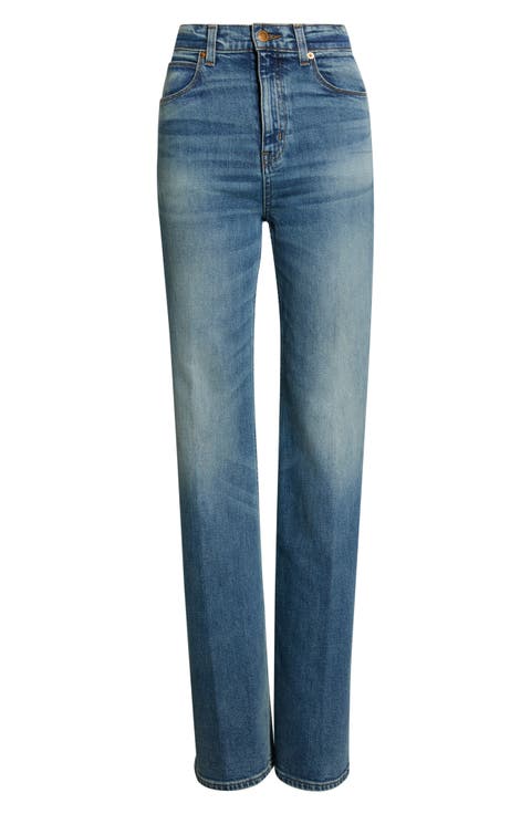 The Crease High Waist Flare Leg Jeans