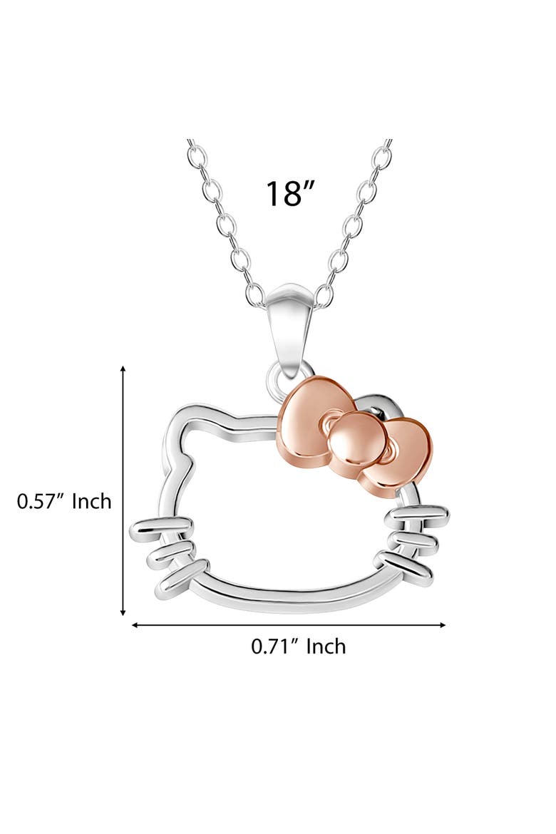Necklace Sterling Silver 18" Official License, Two-Tone Pendant, Alternate, color, Metallic Silver