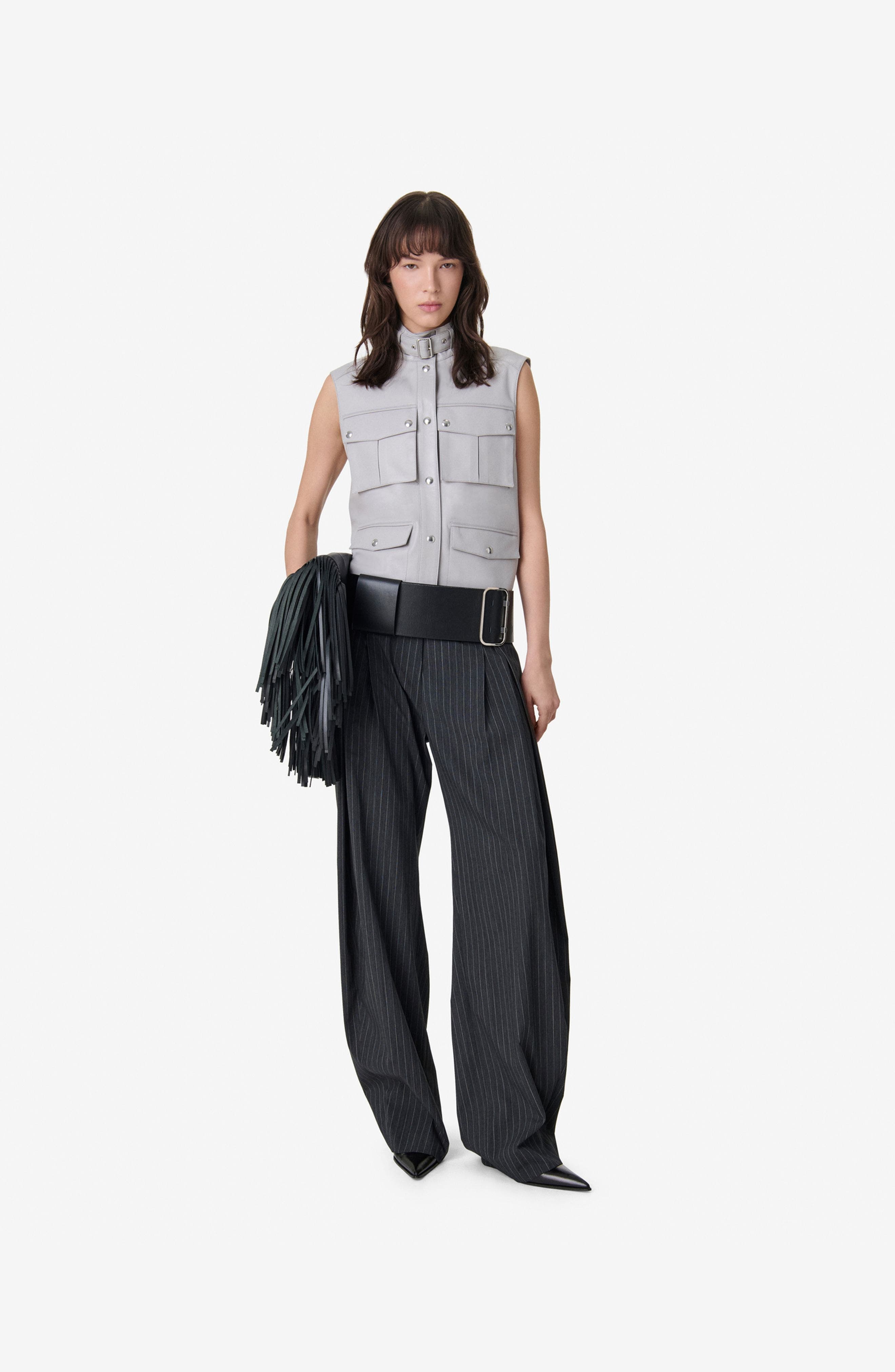 selected DARK GREY PINSTRIPES