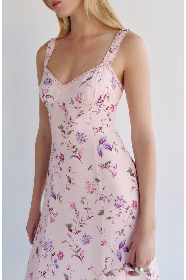 Tully Ditsy Floral Sweetheart Neck Midi Dress, Alternate, color, STELLA