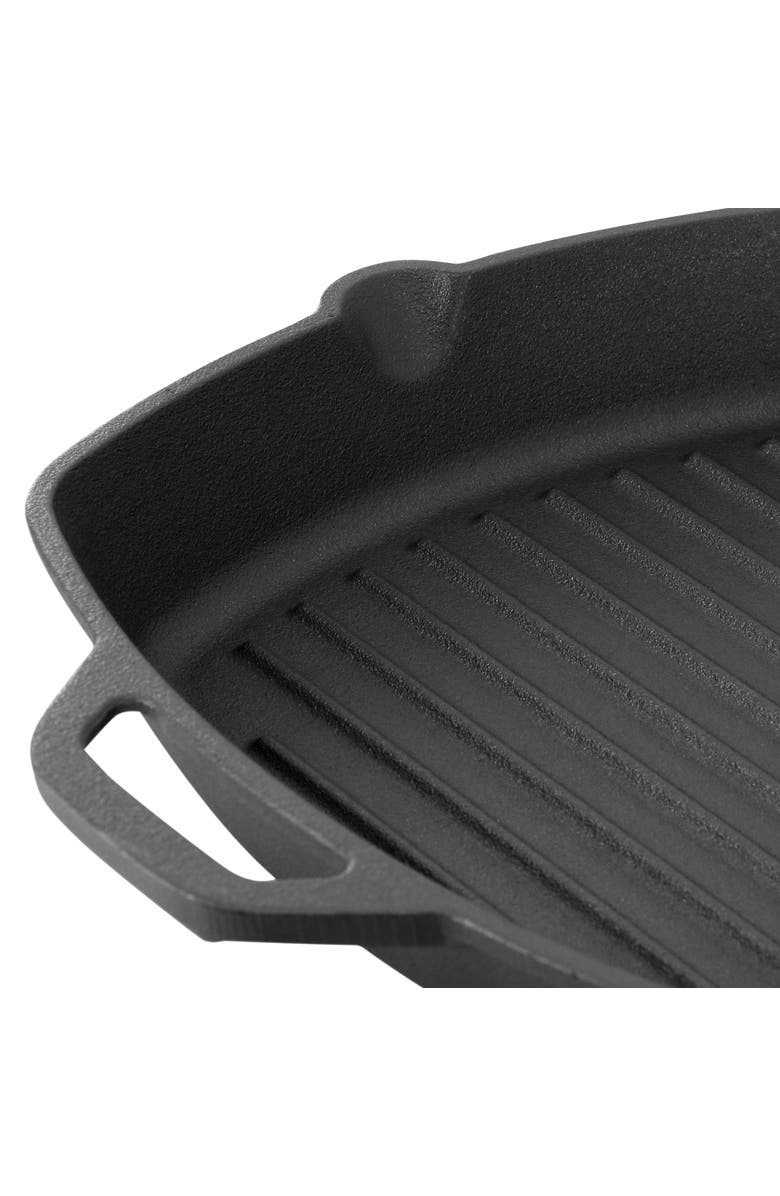 Megachef 10.4 Inch Pre-Seasoned Cast Iron Griddle with Tempered Glass Lid, Alternate, color, 