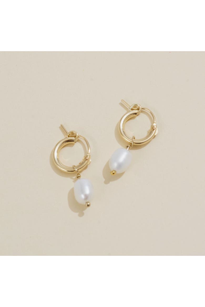 Pearl Hoops, Alternate, color, White/Gold