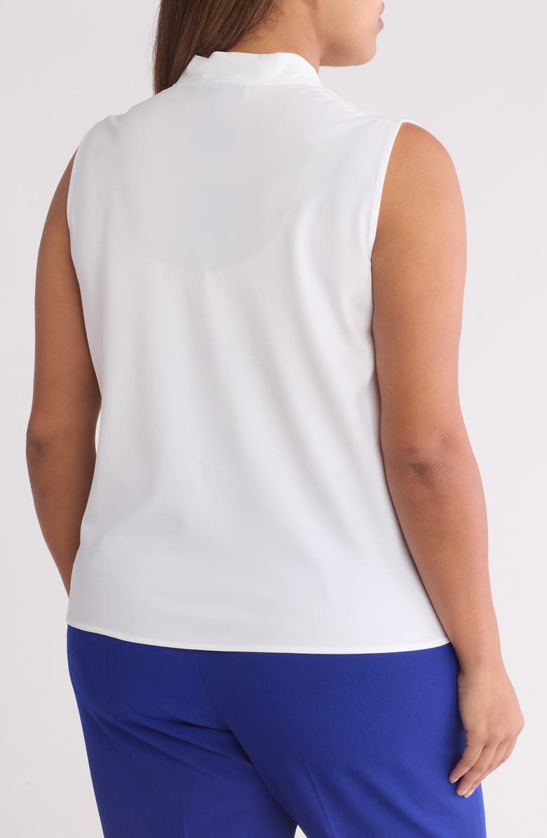 KASPER Sleeveless Tie Front Top, Alternate, color, White