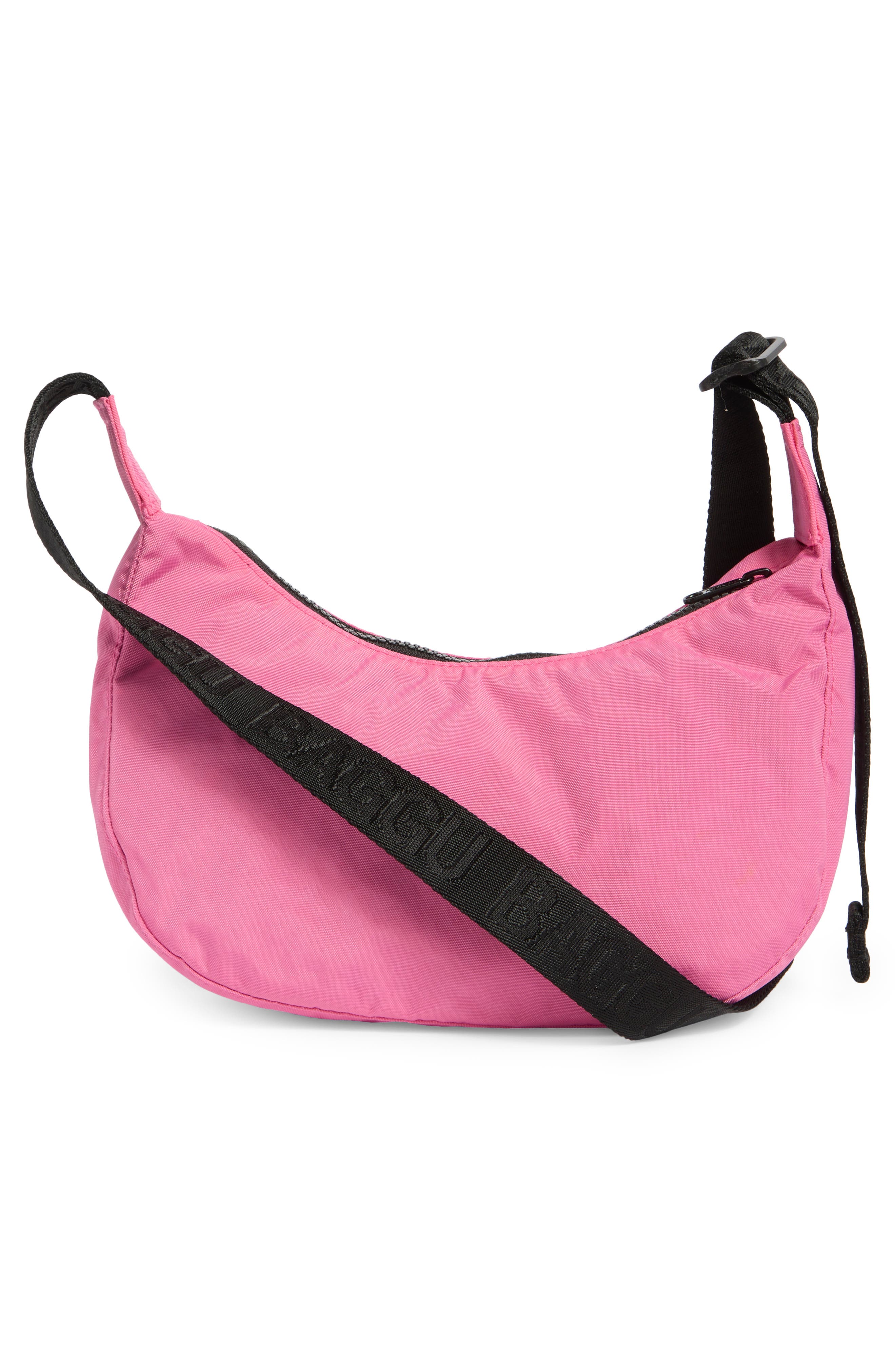 Baggu Small Nylon Crescent Bag, Alternate, color, Azalea Pink
