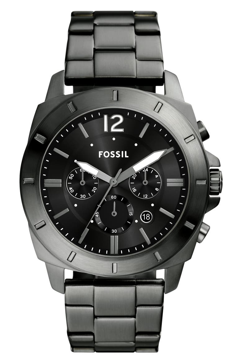Privateer Chronograph Smoke Stainless Steel Watch, Main, color, SMOKE