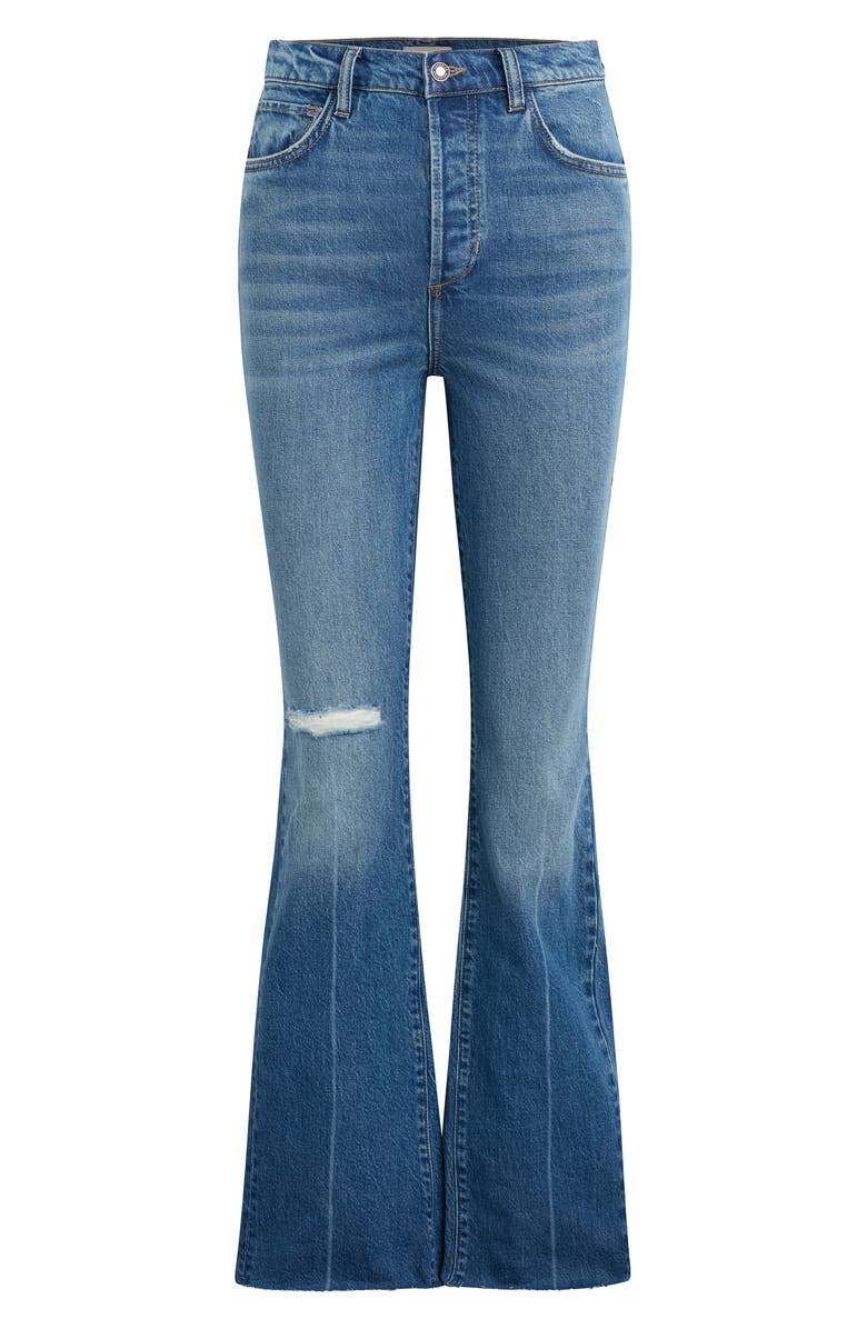 Favorite Daughter The Valentina High Waist Raw Hem Flare Leg Jeans, Alternate, color, Beacon