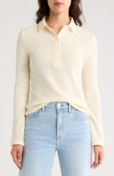 Carine Open Stitch Polo