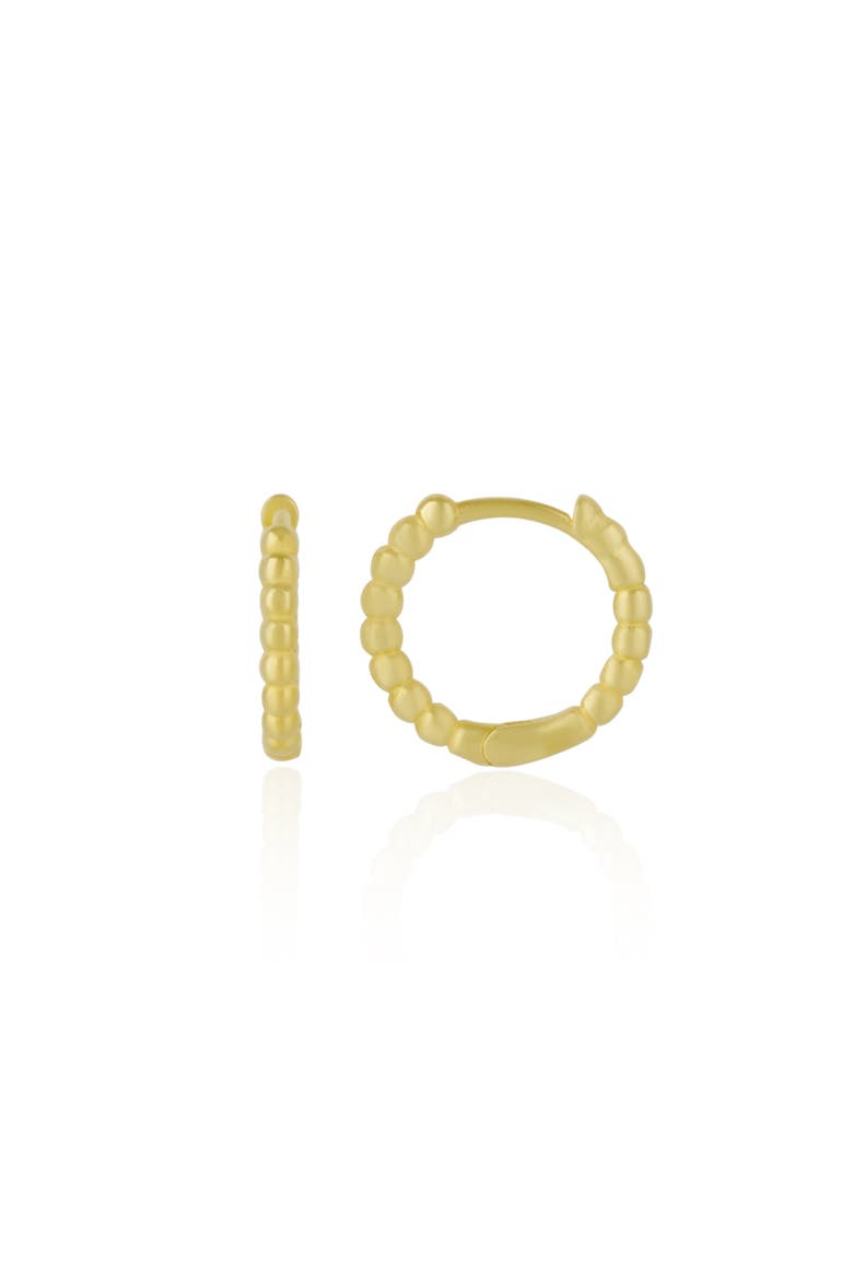 Bead Hoop Sterling Silver Earring, Main, color, Gold