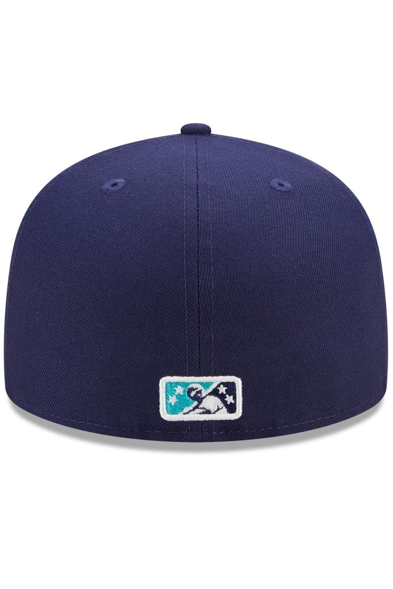 Men's New Era White/Navy Lynchburg Hillcats Marvel x Minor League 59FIFTY Fitted Hat, Alternate, color, White