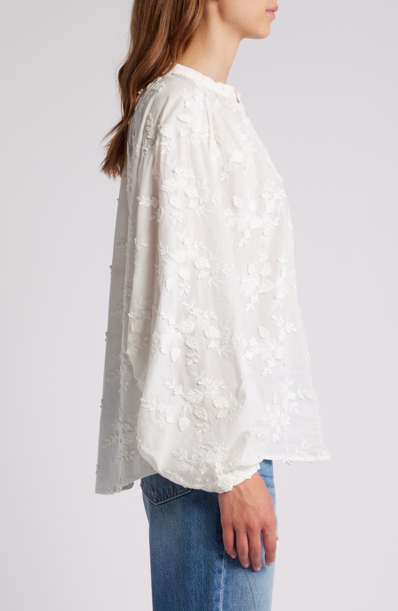 & Other Stories Floral Appliqué Blouse, Alternate, color, White Embroidered