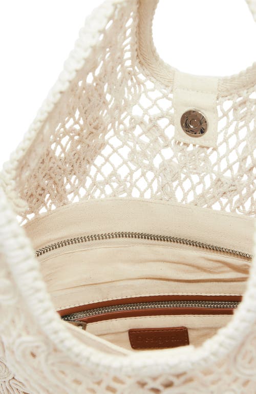 Desigual Medium Crochet & Soutache Shoulder Bag In Light Beige