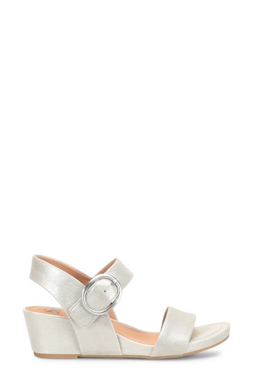 Söfft Vaya Ankle Strap Wedge Sandal In Silver/stone
