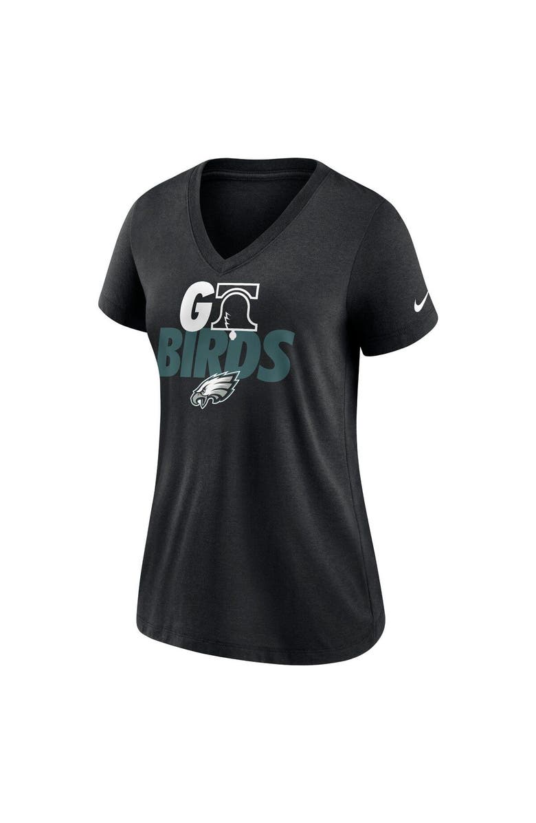 Nike Women's Nike Black Philadelphia Eagles Hometown Collection Tri-Blend V-Neck T-Shirt, Alternate, color, 