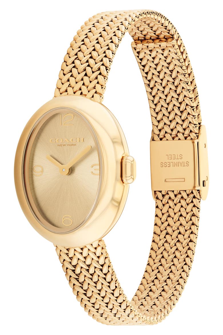 Sammy Mesh Strap Watch, 22.5mm, Alternate, color, GOLD
