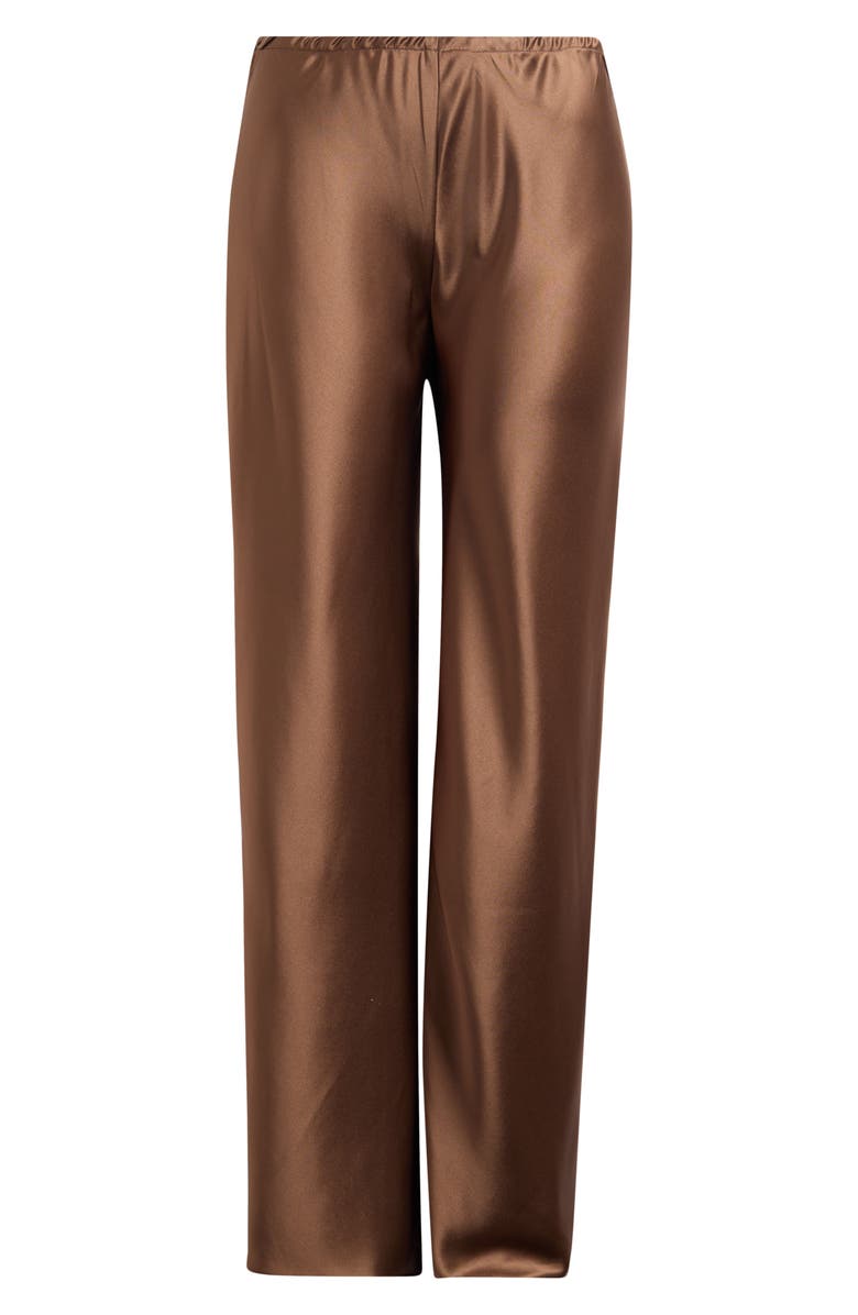 Reformation Gale Bias Cut High Waist Satin Pants, Main, color, Pinecone