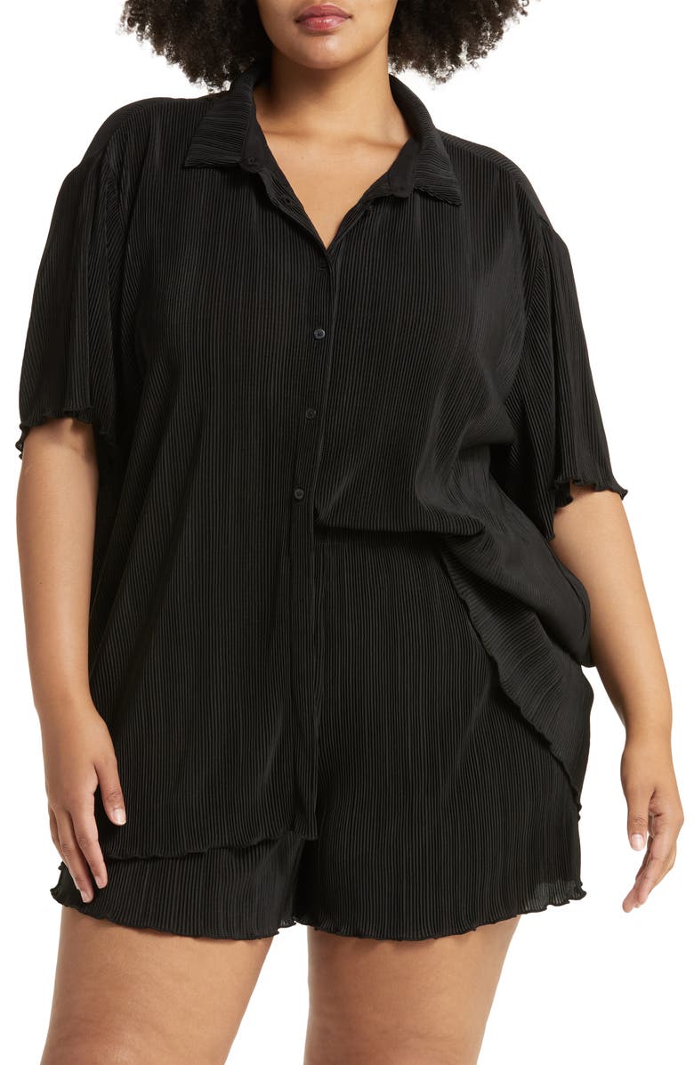 Open Edit Plissé Short Pajamas, Main, color,