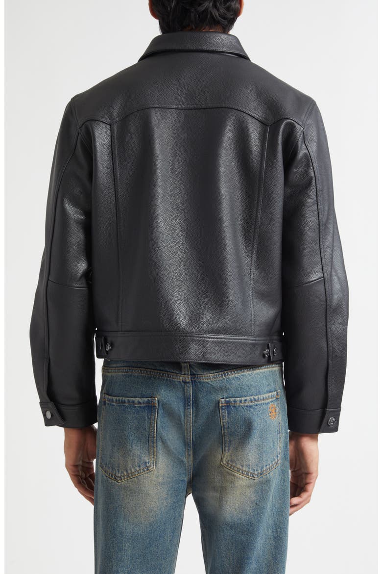 1968 Leather Trucker Jacket, Alternate, color, BLACK