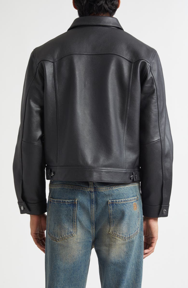 MIDNIGHT RODEO 1968 Leather Trucker Jacket, Alternate, color, Black