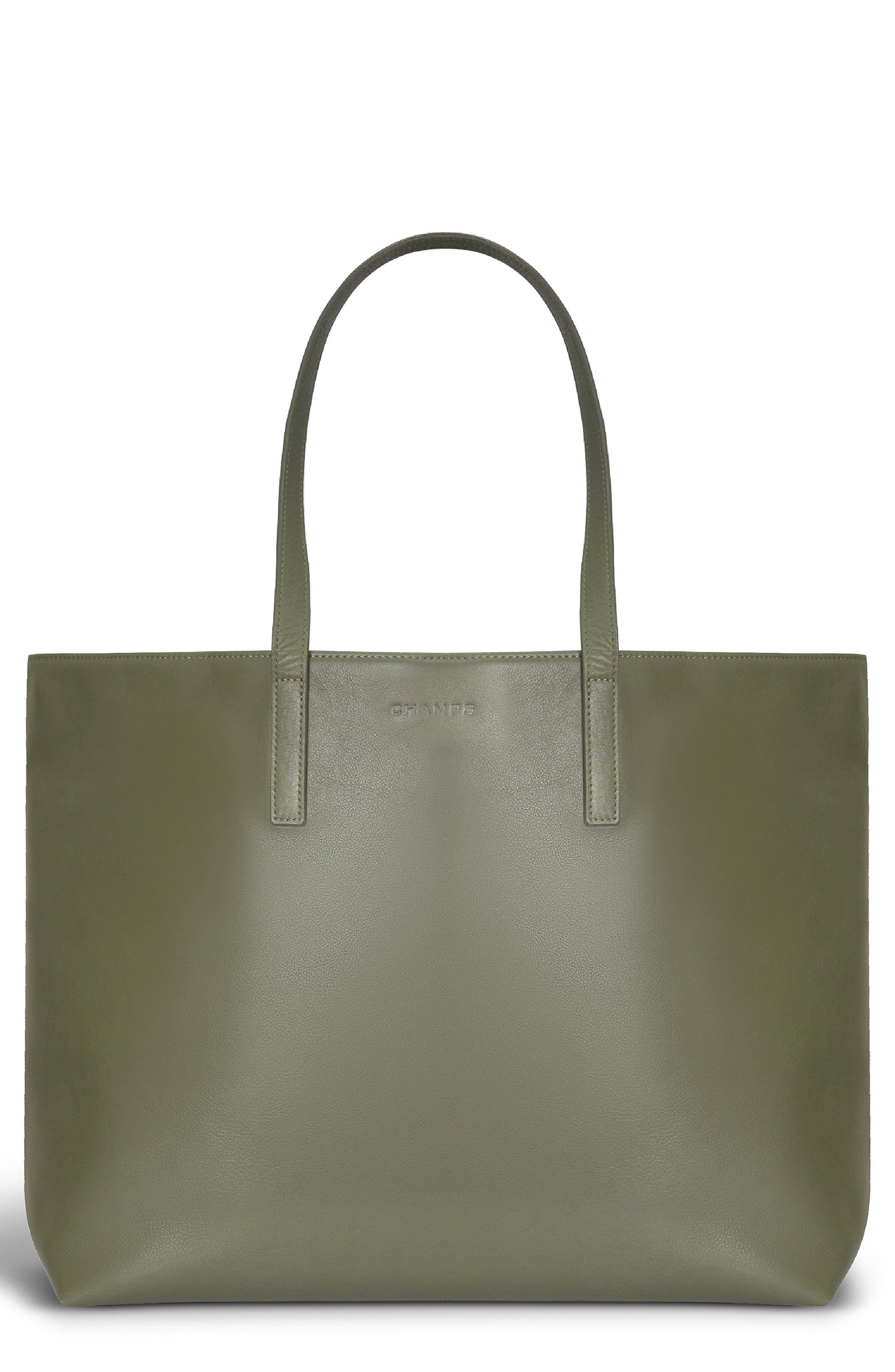 Onyx Leather Open Tote