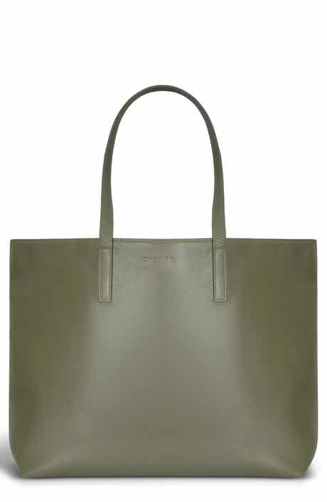 Onyx Leather Open Tote
