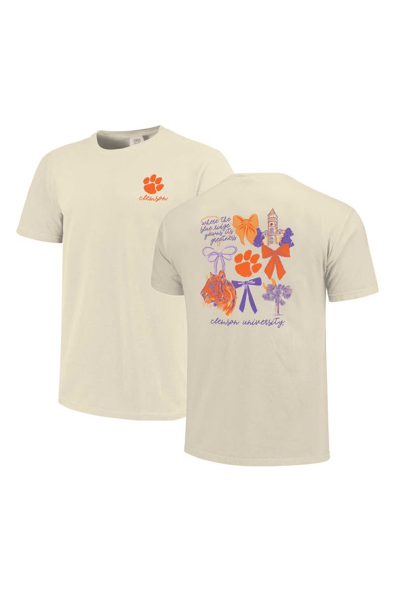 Unisex Image One Natural Clemson Tigers Comfort Colors Coquette T-Shirt, Alternate, color, Natural
