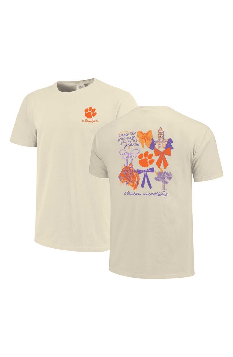 IMAGE ONE Unisex Image One Natural Clemson Tigers Comfort Colors Coquette T-Shirt, Alternate, color, Natural