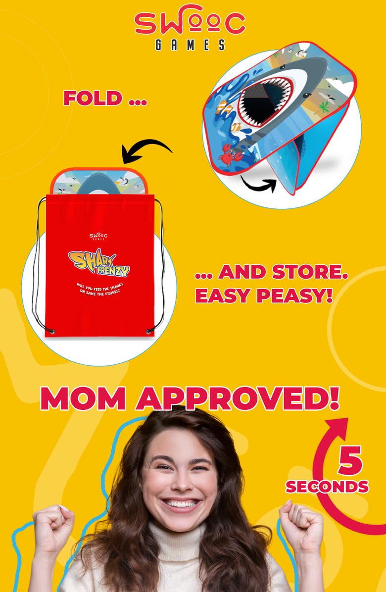 Swooc Games Shark Frenzy | 2-In-1 Bean Bag Toss Game For Kids, Alternate, color, Blue