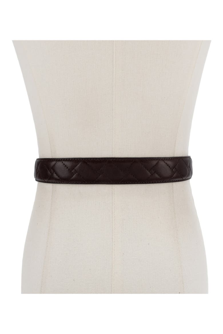 Kensington Quilted Leather Belt, Alternate, color, DARK CHOCOLATE