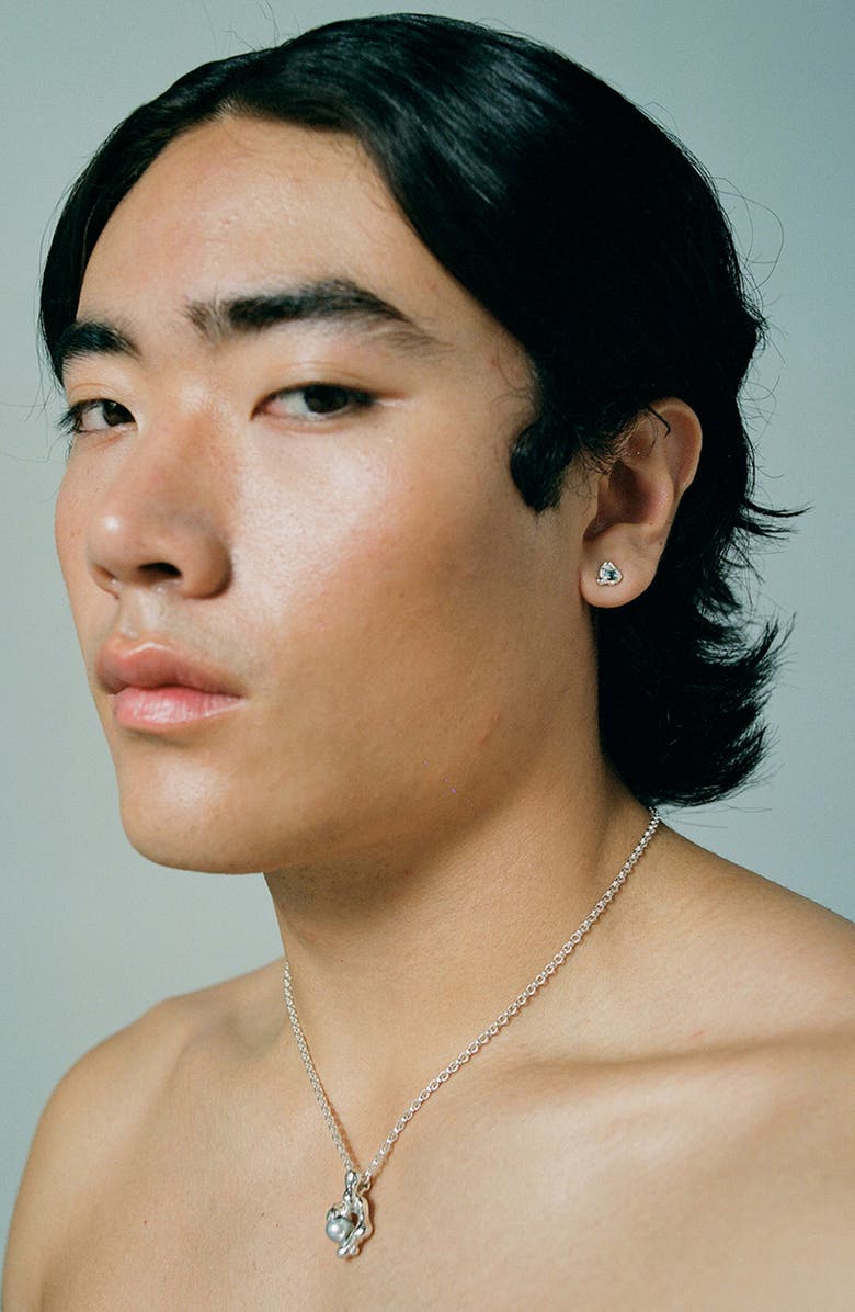 FARIS Fellini Cultured Pearl Pendant Necklace, Alternate, color, Silver