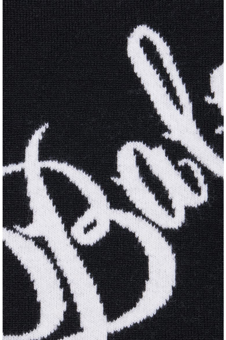 Jacquard Logo Wool Beanie, Alternate, color, 1070 BLACK/ WHITE