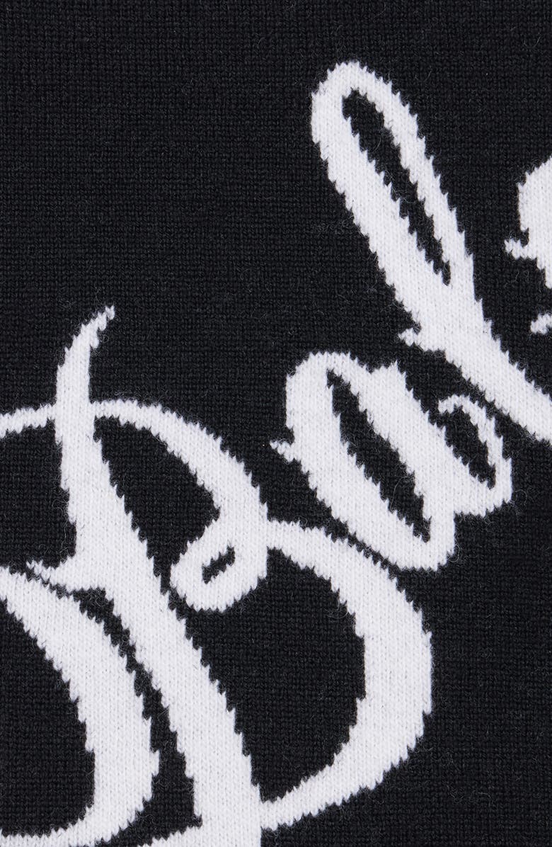 Balenciaga Jacquard Logo Wool Beanie, Alternate, color, 1070 Black/ White