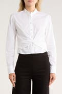 rag & bone Rita Twist Front Cotton Button-Up Shirt