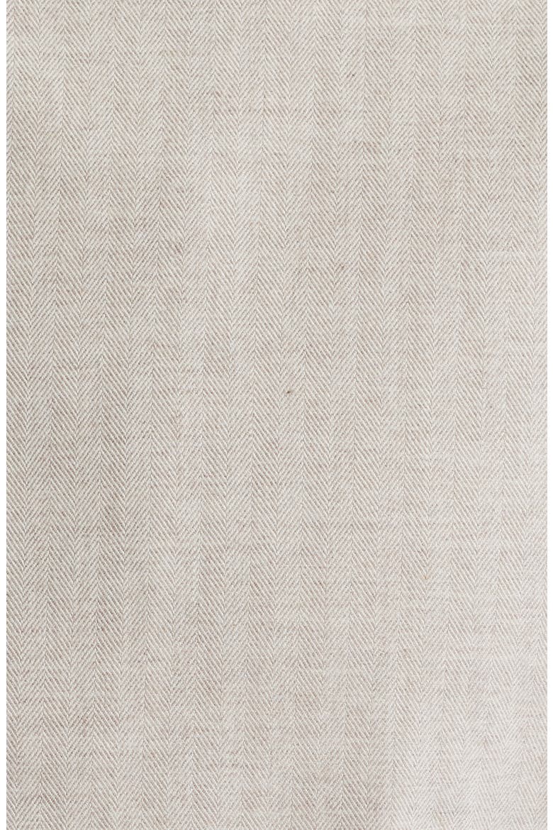 Modern Fit Beige Mélange Brushed Cotton Herringbone Dress Shirt, Alternate, color, LIGHT BEIGE