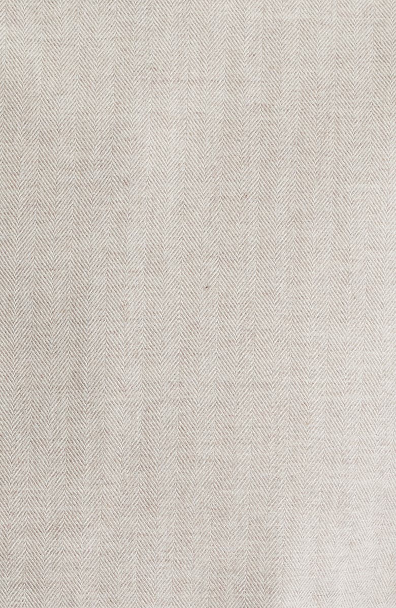 Emanuel Berg Modern Fit Beige Mélange Brushed Cotton Herringbone Dress Shirt, Alternate, color, Light Beige