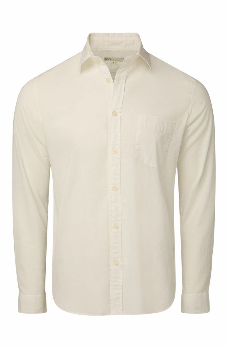 Onia Garment Dye Cotton Voile Shirt, Main, color, 