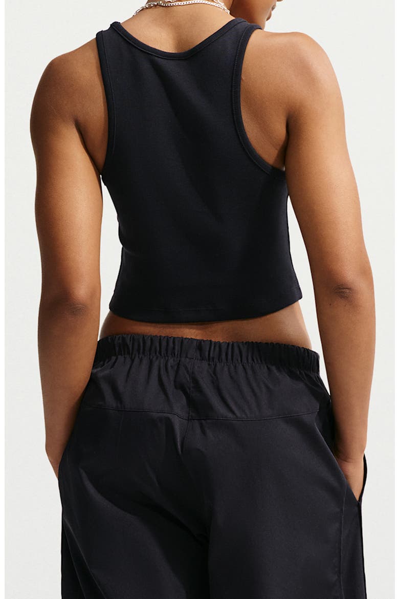 Crop Performance Racerback Tank, Alternate, color, BLACK/ WHITE/ METALLIC SILVER