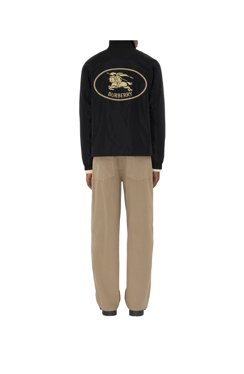 Burberry Knight Stamp Nylon Coach Jacket, Alternate, color, Black