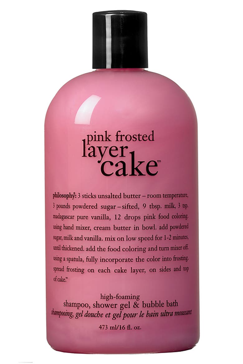 'pink frosted layer cake' high-foaming shampoo, shower gel & bubble bath, Main, color, PINK LAYER CAKE
